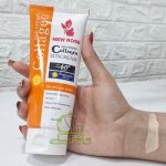 کرم ضد آفتاب رنگی برند نیو رز spf 60 حجم 130میل ماندگاری 24 ساعته